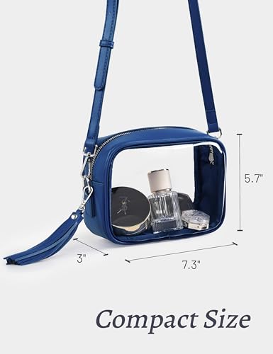 Image of Yarnic Clear Bag Stadium Approved, PVC Transparent Crossbody Purse Small Clear Crossbody Bag with Adjustable Shoulder Strap