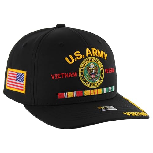 Image of Vietnam Veteran Hat US Army Official Licensed Army Veterans Embroidered Adjustable Military Baseball Cap for Men