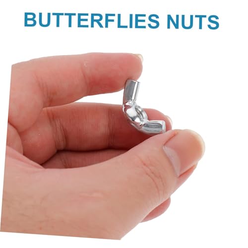 Yeenano Schmetterlingsnuss,50 Stück Edelstahl Flügelmuttern Schmetterling Handfestziehende Nüsse Sortiment Befestigungselemente Schraube M6 Bolt Maschinenschraube für Ausrüstung Möbel Dekoration usw
