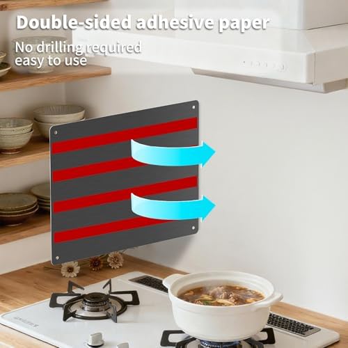 Stainless Steel Stove Backsplash Wall Guard - Heat Resistant Splatter Shield for Kitchen Wall, Oil-Proof for Gas/Electric Stoves, Easy Install with Pre-Drilled Holes (Brushed Black, 12"x16") - 4