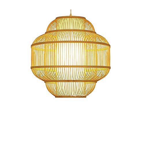 Plafonnier rotin géométrique suspension vintage E27 fait main