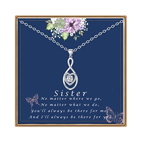 Sranich Sister Gifts From Sister,Infinity Heart Necklace for Sister Christmas Gifts Cover
