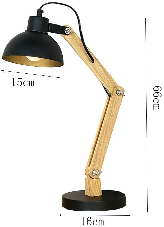 Lampe de bureau LED en bois massif pliable style nordique épuré - 2