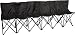 Portable 6-Seater Folding Team Sports Sideline Bench with Back by Trademark Innovations (Black)