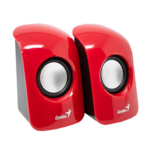 I-CHOOSE LIMITED iChooseu00ae Compact Multimedia 2.0 Altavoces/USB Active Speaker Set para PC de sobremesa, Mac, Ordenador, Laptop/Rojo
