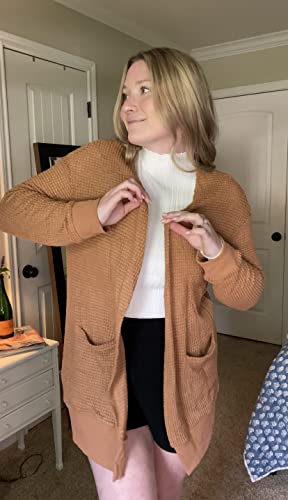 Image of STYLEWORD Women's Fashion Cardigan Sweater Lightweight Open Front Long Casual Beach Kimonos Outfits with Pockets