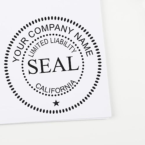 California LLC Seal Stamp, Custom California Limited Liability Company Stamp, Wood Handle, 1-5/8" Size