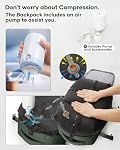 Sac à dos de voyage sous vide avec pompe pour les femmes, article personnel de retour 18x14x8 pouces pour les hommes