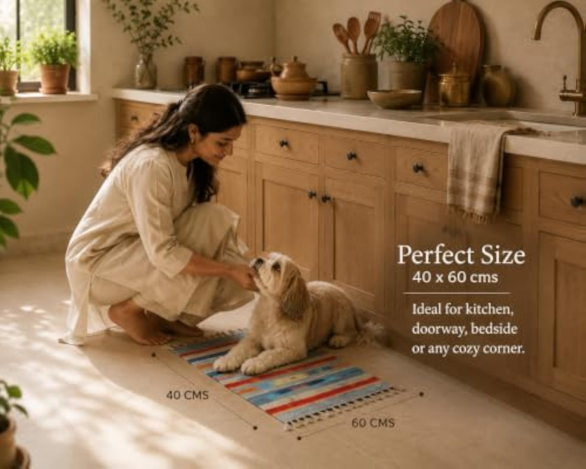 Premium Cotton Traditional Design Rectangular Door Mat Combo