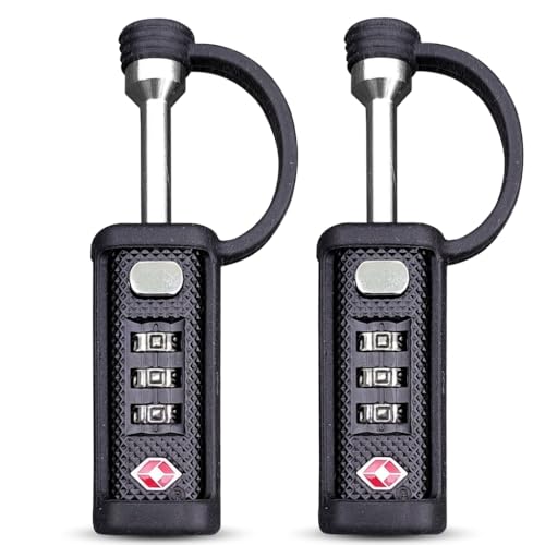 TSA Approved Tactical Gun Case Lock - Protective Rubber Sleeve & Cut-Resistant MonoShaft - Secure Single Shaft Padlock for Guns Luggage Rifles Pistols & Revolver Cases - Child Safe