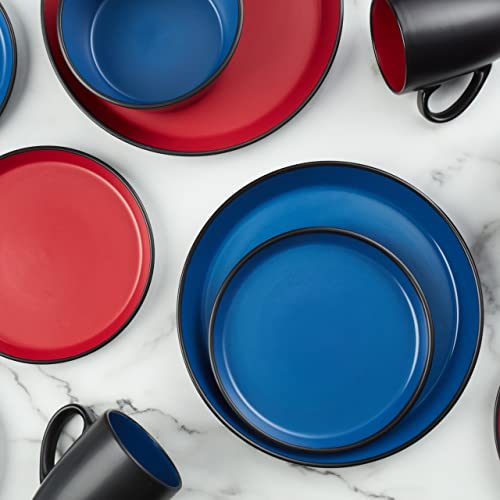 Stone Lain Albie 16-Piece Dinnerware Set Stoneware, Blue and Black - Image 7