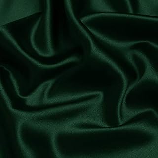 100% Pure Mulberry Silk Fabric by The Yard – Premium Solid Color Silk Fabric, Cut-to-Size, Soft and Luxurious for Sewing, DIY Crafts, Dresses, Bedding (Hunter Green #27)