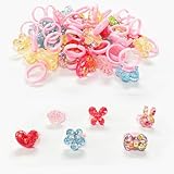 TSJ 50PCS Cupcake Topper Rings 3D Cake Decoration Toppers Plastic Colorful Rings Princess Dress Up Accessories for Party Favors
