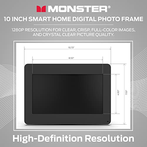 Monster Smart Home 16 Gb Digital Photo Frame, High Definition 1280P Smart Picture Frame-10 Inch #TOP2