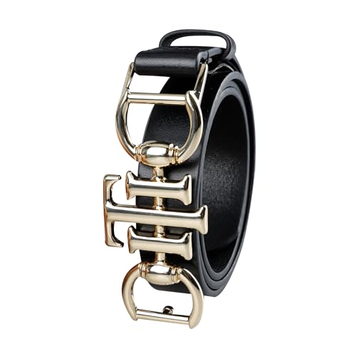 Tommy Hilfiger Women's TH Horsebit Statement Buckle Skinny Fashion Leather Belt for Jeans, Trousers and Dresses2