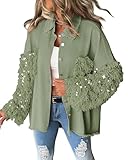 CHICME BEST SHOPPING DEALS Chaqueta de manga larga con lentejuelas para mujer, XXL