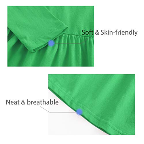 Aisyee Girls Long Sleeve Dress Cotton Casual Dresses Twirly A-line Skater Dress for School Party 2-14 Years3