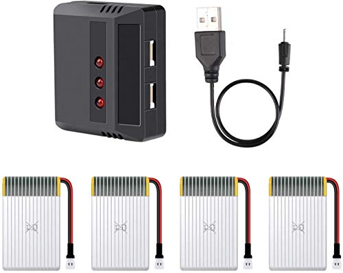Drohne S5C Lipo Akku 3.7V Batterie 4 in 1 Batterien mit Ladegerät