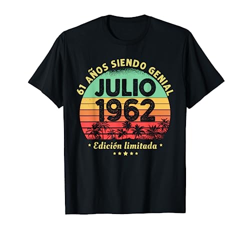 Hombre 61 Años Cumpleaños Regalo Hombre Julio 1962 Julio 61 Años Camiseta