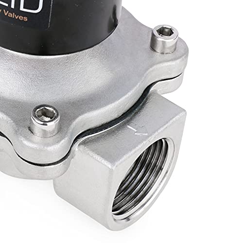 Électrovanne électrique 12VDC acier inoxydable vanne d'arrêt air eau 2,5cm