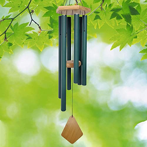 Howarmer Wind Chimes Outdoor Deep Tone, Wind Chimes For Outside, Memorial Wind Chimes With Hook As Gifts For Mother's Day/Housewarming/Christmas, Patio, Garden, Yard, Home Decor. Green #TOP7