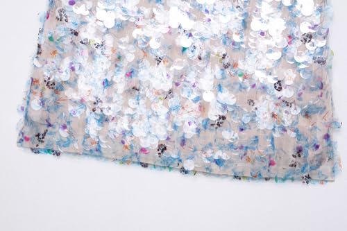 Women's Stylish Sequinned Mini Skirt, Shimmering Embellished Material with Invisible Side Zipper & Lining4