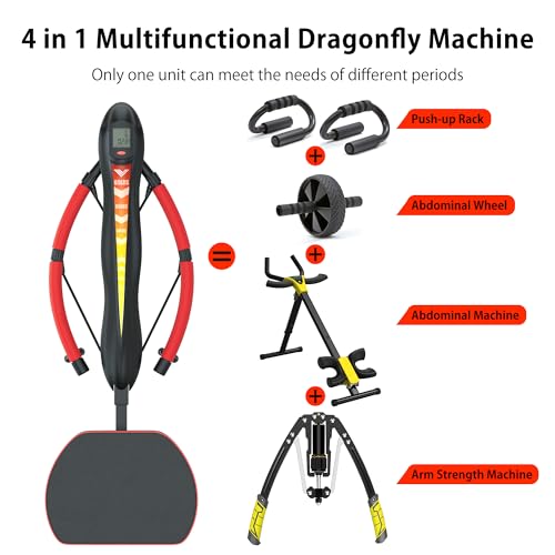 VIVITORY 4-in-1 Multi-Functional Rowing Machine AB Workout Machine, Core & Abdominal Trainers, Adjustable Dragonfly Machine, Strength Training Full Body Workout, Home Gym Fitness Equipment