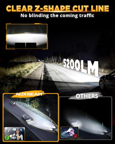 Image of Auxbeam 4X6 Headlights 4PCS with DRL Hi /Lo Beam Dot Approved Replacement H4651 H4652 H4656 H4666 H6545 Headlight Compatible with Kenworth T400 T600 T800 Freightliner Peterbilt Ford Chevy, Chrome