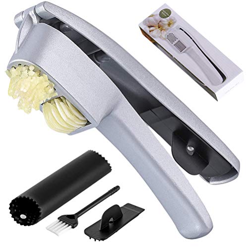 Jackallo Prensa de ajo, Prensa de ajo 2 en 1 de aleación de Aluminio, picadora de ajo de Doble función, trituradora de ajo, Herramientas de Cocina