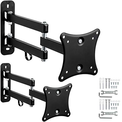 800182 Wandhalterung für Monitor und TV 25-61 cm (10-24 Zoll), Vesa 75 x 75 und 100 x 100, ausziehbar und neigbar schwenkbar, mit Kabelhalter