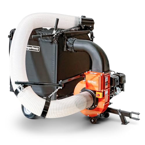 SuperHandy Towable Leaf and Lawn Vacuum – 180 Gal Collection, 15HP Electric Start Engine, Serrated Impeller, Pin-Hitch, One-Hand Dump, 13 in. Wheels