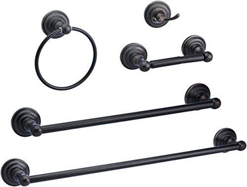 Amazon Basics AB-BR814-OR Bathroom Hardware Set, 5 Piece, Oil Rubbed Bronze