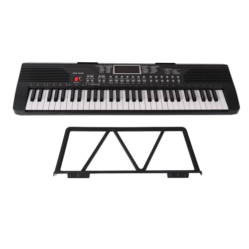 Naroote Piano con Teclado Eléctrico Profesional con Reducción de Ruido de 61 Teclas para Principiantes, con Modos de Fuente de Alimentación Dual, Adecuado para Prácticas y Actuaciones de Piano para