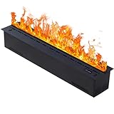 Chimenea Eléctrica Vapor De Agua Empotrada,Efecto De Llama Realista 3D,256 Colores De Llama Ajustables,Llenado Automático De Agua,Para Hogar,Oficina Y Hotel,180x24x18cm/70.8x9.4x7in