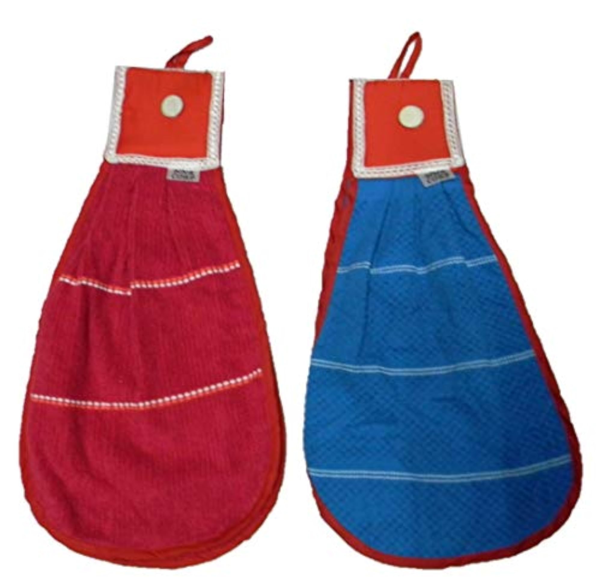 Set of 2 Pcs Super Absorbent Kitchen Hanging Towels, Multi Colour