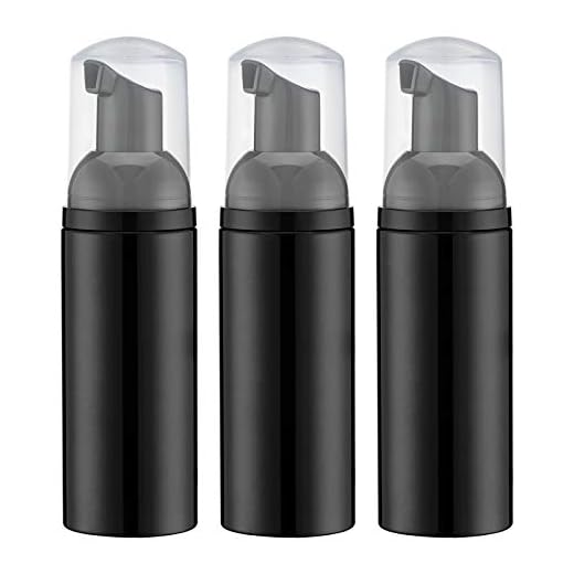 Tekson Frasco de espuma de sabão (Black Pump), xampu vazio para cílios espumante para limpeza, dispensador (60 ml, 60 ml)