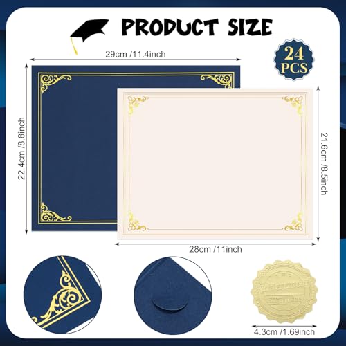 Couvertures de certificat bleu marine pour protéger vos documents de diplôme - 2