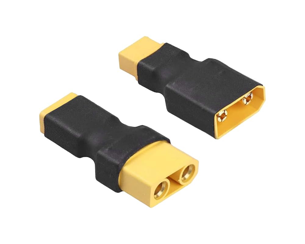 BABUVYA XT60 to XT90 Adapter,XT60 to XT90 Connector Without Wires RC LiPo Battery Connectors (XT60 to XT90 Male & Female Adapter)