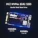 KingSpec 1TB M.2 NVMe SSD, 2242 PCIe Gen3x2 Internal Solid State Drive for Laptop/Notebook