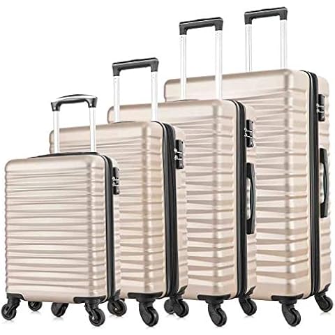 Apelila 4 PCS Luggage Sets TSA Lock Expandable Hardshell Luggage with Spinner Wheels Carry On Suitcases (Champagne Gold 4 PCS) Cover