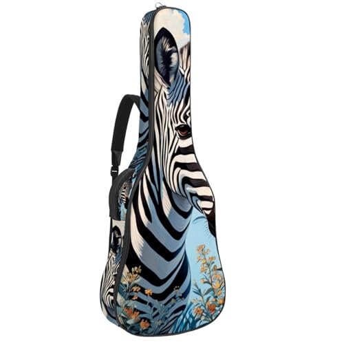 Housse guitare acoustique 40 pouces imperméable à motif zèbre