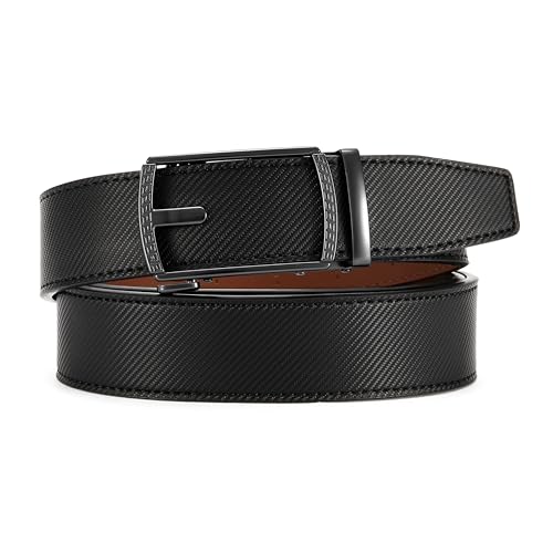Image of CHAOREN Mens Belt Leather Ratchet Belt - Customizable Fit, Effortless Style (35mm)