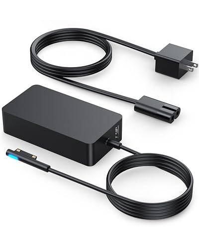 Image of Surface Laptop Charger - 65W for Microsoft Surface Laptop 5 4 3 2, Windows Surface Laptop Studio, Surface Pro 9 8 7+ 7 6 5 4 3 X, Surface Go 3 2, Surface Book 2 Power Supply AC Adapter Cord