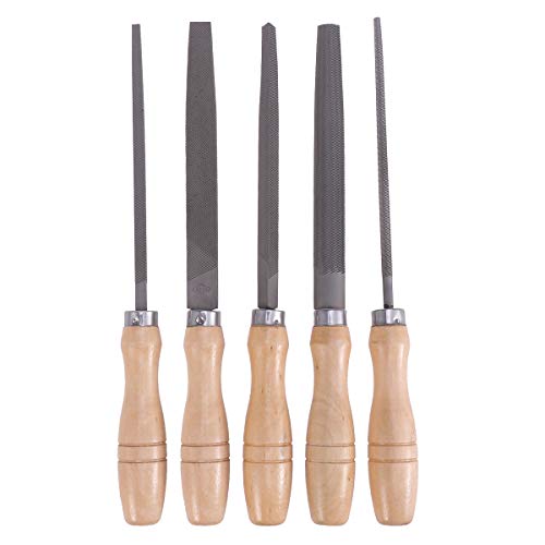 Yardwe 5Pcs 6Inch High Carbon Steel File Set With Wooden Handles Rasp File #TOP14