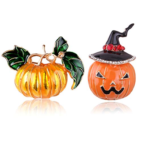 Malyunin Pack Of 2 Enamel Pumpkin Brooch Pins Set Lapel Pin For Women Girls (Style #1) #TOP6