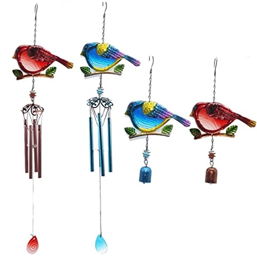 Carillons éoliens en fer d'art oiseau - Suspension décorative de prestige