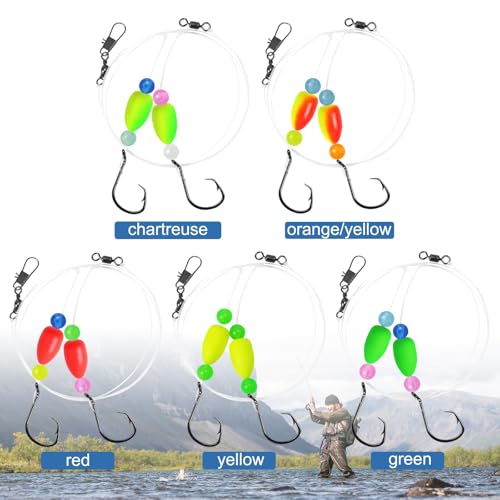 CWSDXM Pompano Rigs para Pesca en Surf con Anzuelos de Círculo Doble y Flotadores 15 piezas miniatura 5
