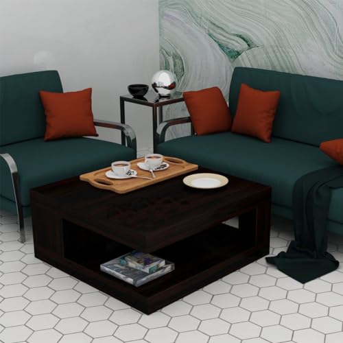 Image of Premium Sheesham Wood Coffee Table for Living Room |Solid Wood Coffee Table, Center Table, Tea Table | Wooden Coffee Table | Best Furniture for Home | Finish Color:- Walnut Finish