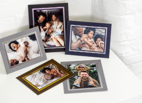 Kenro Blue Cardboard Strut Mount Photo Frames 8x10 Inch / 20x25cm with Gold Border Pack of 10 Card Photo Mounts- PMA142/10 - Image 4