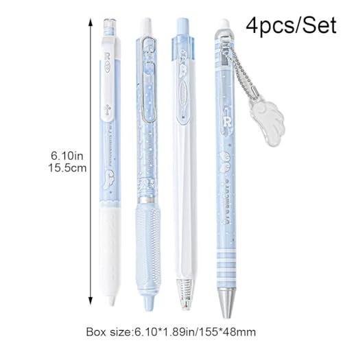 Bolígrafos gel perlados 4 pcs tinta negra 0.5 mm miniatura 3